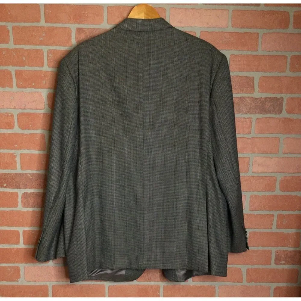 Mens Cremeux Loro Piana Wool Blazer Size 48R Gray Houndstooth Flawed